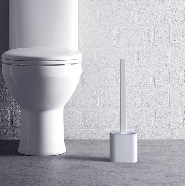 2Sets Bathroom Silicone Bristle Toilet Brush Holder Creative Cleaning Brush New