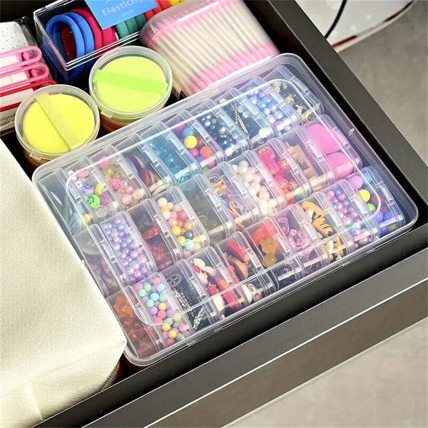 Clear Small Bead Organizers Plastic Storage Cases Jewelry Containers Craft Boxes