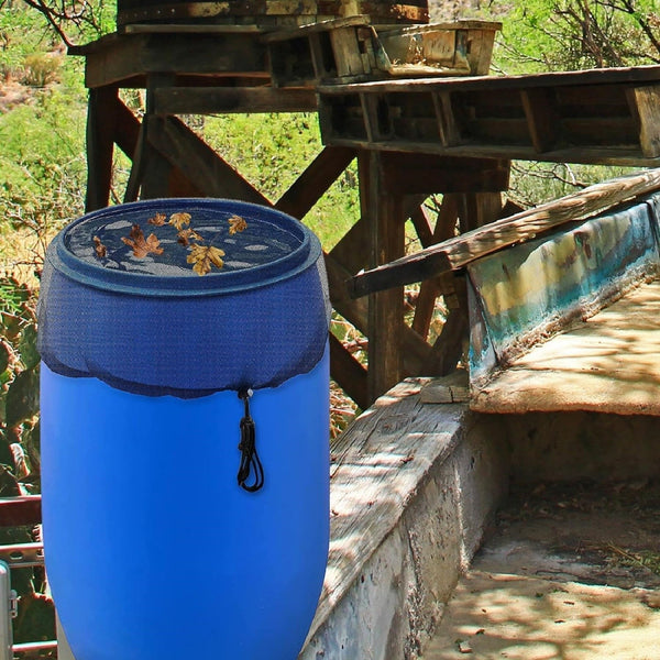 Rain Barrel Cover Mesh Net – Drawstring Bucket Lid to Keep Out Leaves, Debris & Mosquitoes