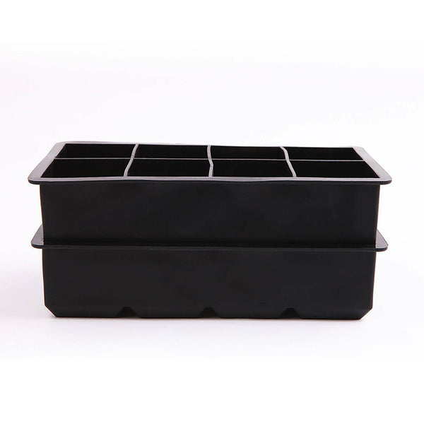 2x 8 Grids Whiskey Silicone Maker Ice Cube Tray Mould Large Mold Giant Square