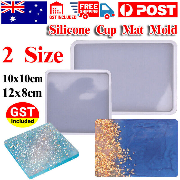 Square Coaster Resin Casting Mold Silicone Agate Making DIY Mould Cup Mat Craft