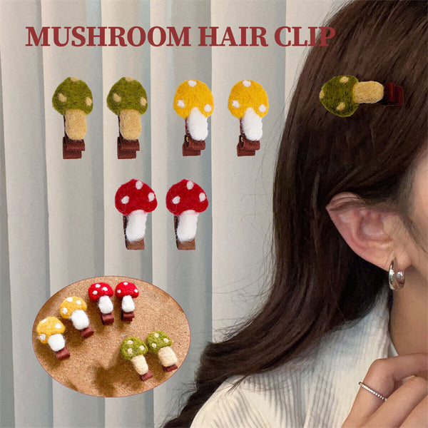 Autumn Winter Cute Mushroom Sheep Felt Hair Clip Children's Hair Accessories