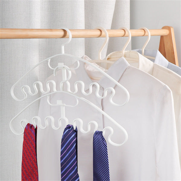 10pcs Wave Pattern Stackable Hanger Space Saving Clothes Hanger Closet Organizer