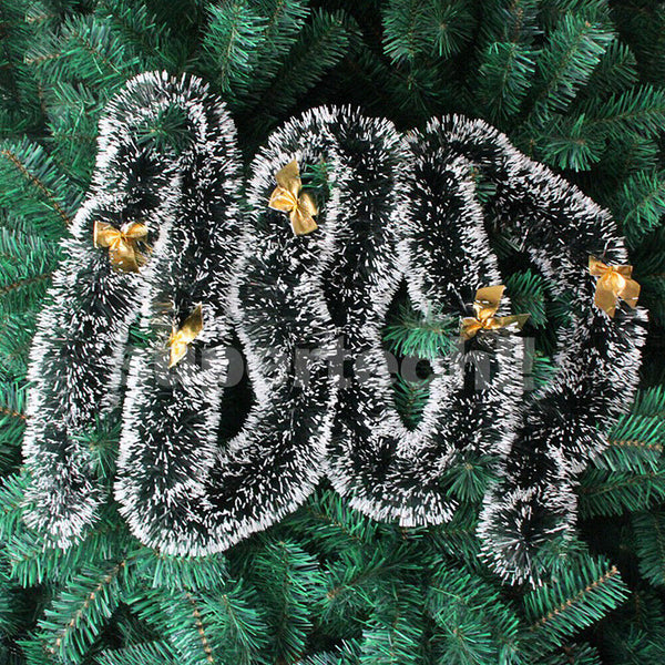 5X 2m Christmas Tinsel Garland Bows Party Xmas Tree Ornaments Door Fireplace Dec