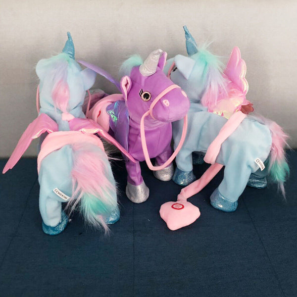 XMAS Gift Talk AU Singing Kids With Fun Walking Unicorn Plush Toy Songs Talking