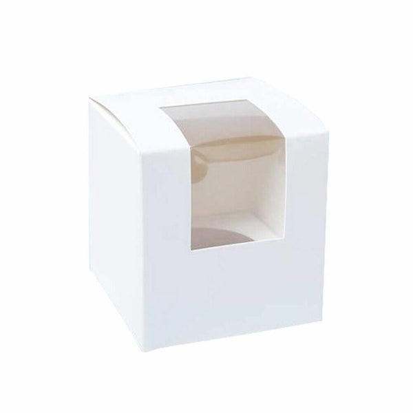 100pcs Cupcake Boxes with Clear Window | White Single Hole Muffin Gift Boxes