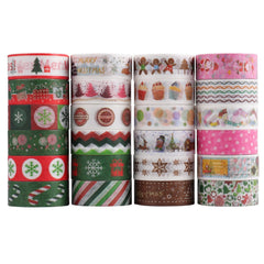 Christmas Washi Tape Set 24 Rolls – Festive Decorative Tape for Gift Wrapping & Crafts
