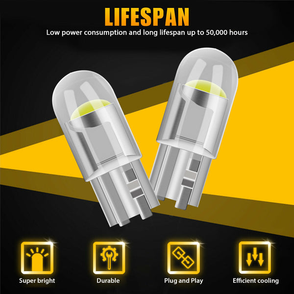 30 pcs For XSTORM White T10 194 168 W5W COB Bright LED Light Bulb Waterproof New