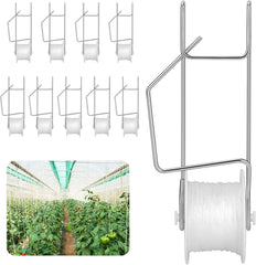18PCS Tomato Trellis Roller Hook Support Twine Spool Plant Hanger