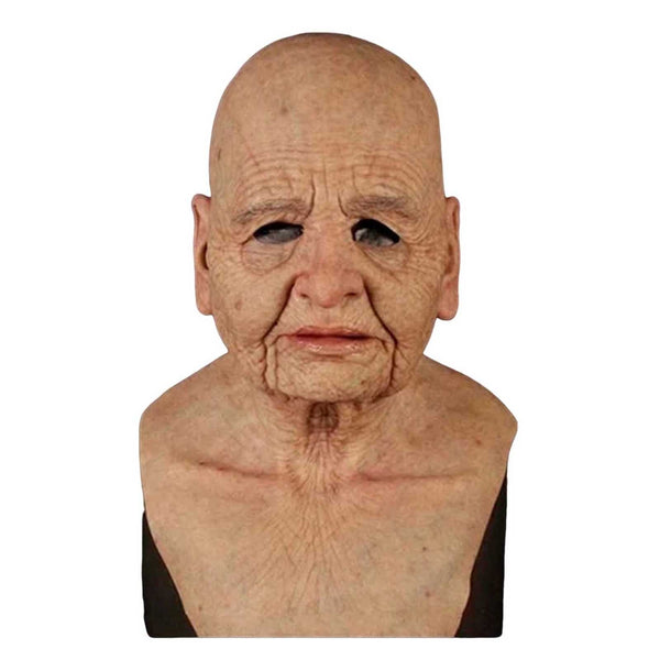 Bald Old Man Wrinkle Mask Latex Halloween Party Cosplay Disguise Face Mask Props