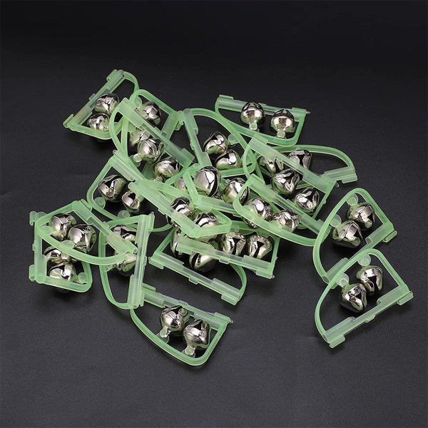 20/40/80/100PCS Fluorescent Fishing Rod Tip Clip Twin Bell Fish Bite Alarm Alert
