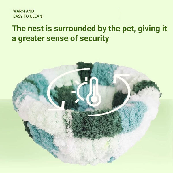 Warm Plush Bird Nest Hanging Cage Bed Parrot Bird House with Perch