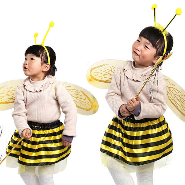 Kid Costume set Child headband skirt Bumblebee WING Halloween Fancy Bee Wings