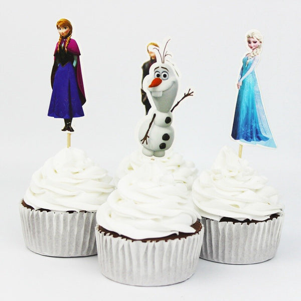 24PCS Frozen Cupcake Cake Topper Party Supplies Birthday Decoration