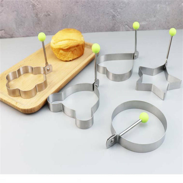 5X Fried Egg Mould Egg Rings Stainless Steel Metal Ring Pancake Frying Shape AUS