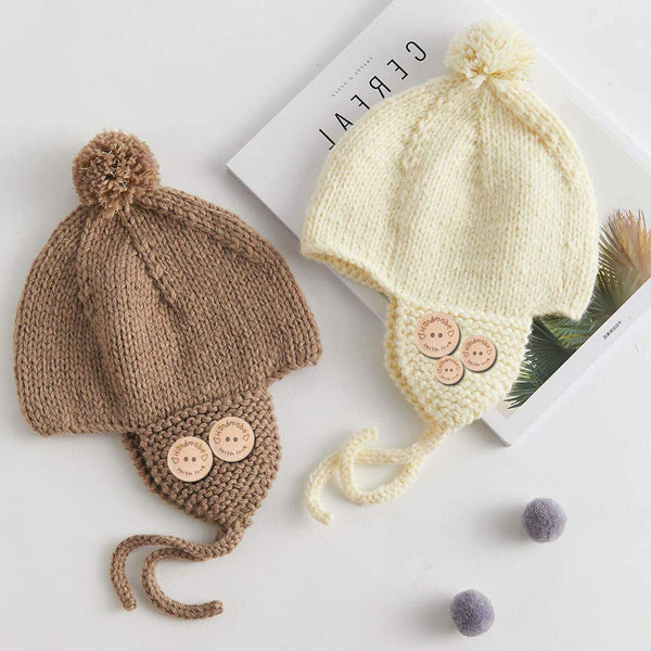 Natural Wooden Button 100pcs Craft Sewing DIY Handmade With Love Wooden Buttons