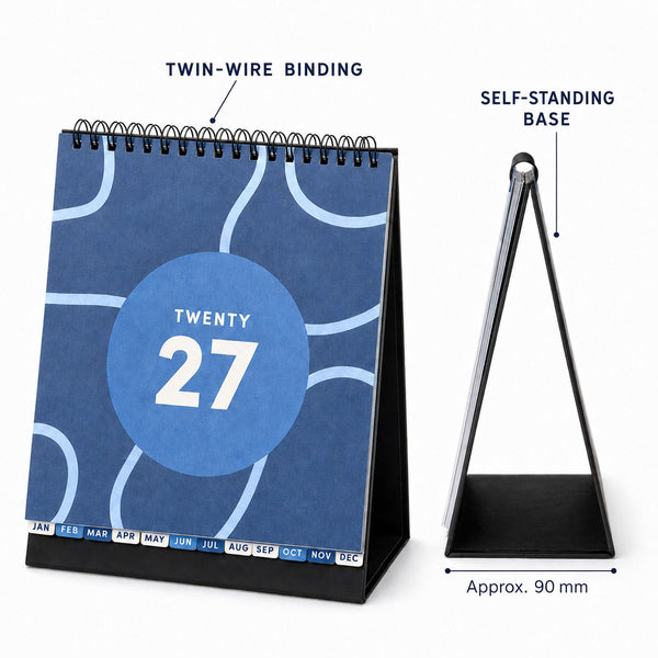2027 Desk Calendar Month to View Monthly Planner Stand Up with Tabs Office Home