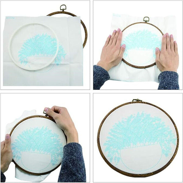 10PCS Embroidery Hoop Vintage Style Flexi Hoop Hand Embroidery Display Frame NEW
