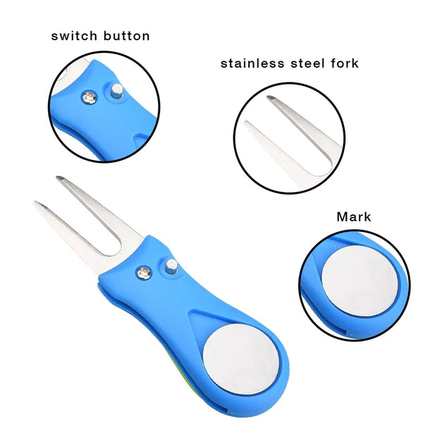 2PCS Golf Ball Marker Repairer Pitch Pitch mark Divot Repair Blade Golf Divot AU