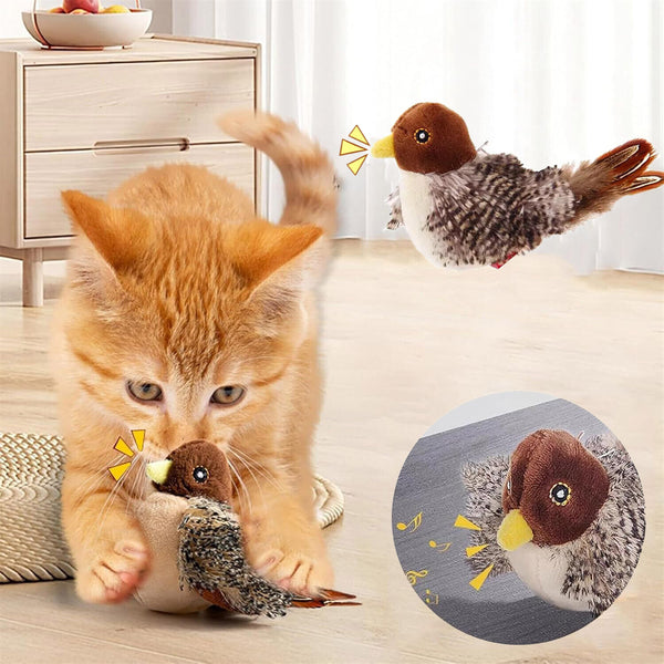 Interactive Cat Toy Bored Real Chirping Bird Electronic Kitten Toys Indoor Toys