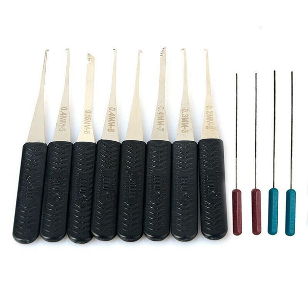 12PCS Broken Key Extractor Kit Lock Removal Tool Set Hooks Needles for Locksmith