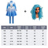 Descendants Chloe Charming outfit with teal blue wig and size chart