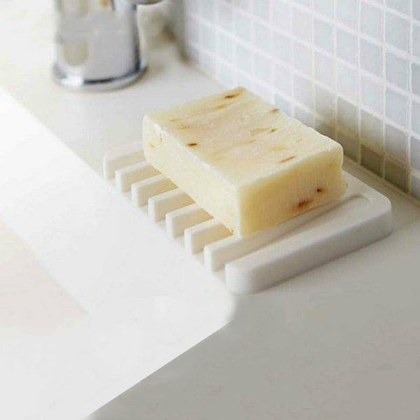 5pcs Silicone Soap Dish Storage Holder Soapbox Plate Tray Drain Box Tool Bathroo