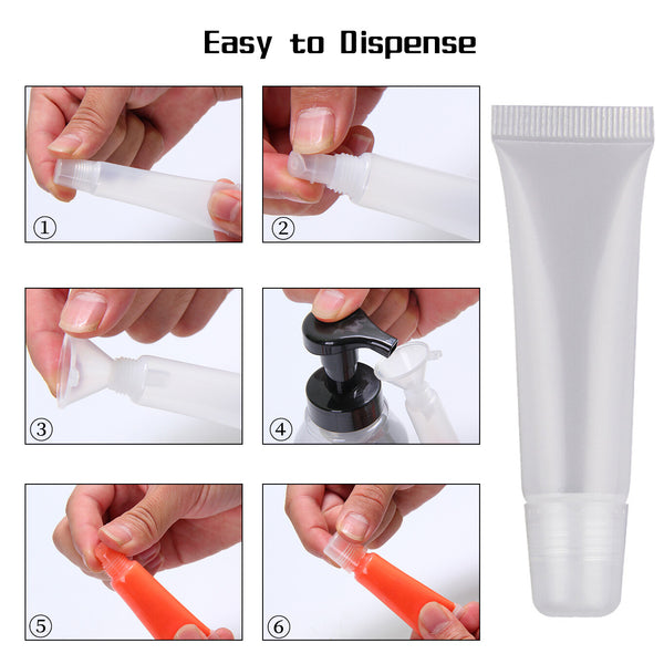 40pcs 8ml Empty Tubes Lip Gloss Balm Sunscreen Cream Clear Cosmetic Containers