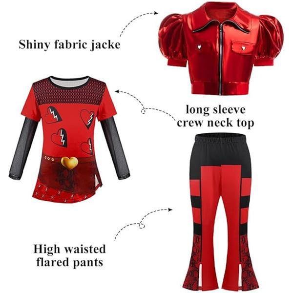 Descendants Costume Girls Kids – Rise of Red Book Week Cosplay Princess Dress with Wig