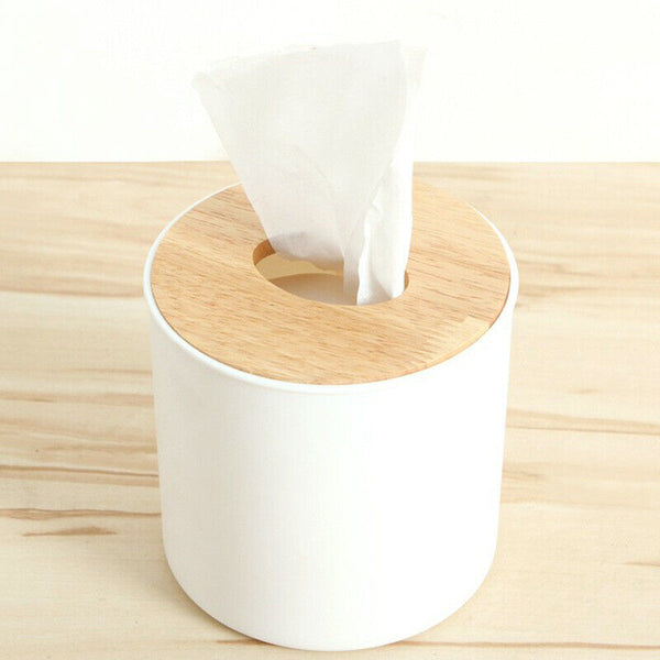2PCS Tissue Box Holder Dispenser Paper Storage Napkin Case Wooden Cover Organize