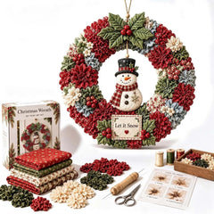 DIY Christmas Wreath Kit – 35cm Fabric Poke Wreath Craft Set, 10 Centrepiece Designs
