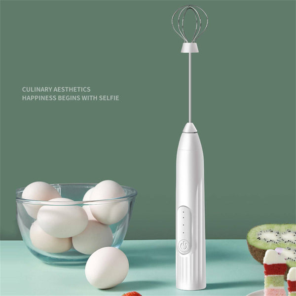 USB Charging Electric Egg Beater Milk Frother Handheld Drink Coffee Foamer NEW