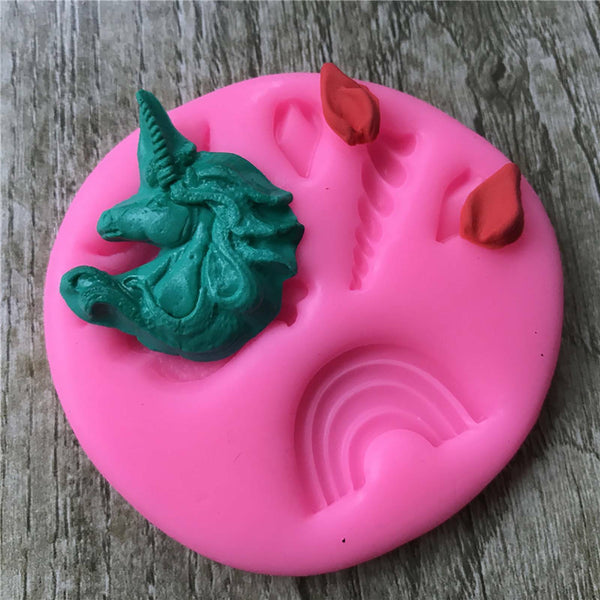 Unicorn Silicone Mould Resin Clay Pendant Fondant Cake Topper Sugarcraft Mold AU