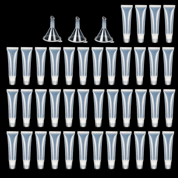 50-500X10ml Empty Tubes Lip Gloss Balm Sunscreen Cream Clear Cosmetic Containers