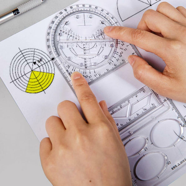 Multifunctional Geometric Ruler Student Mathematics Drawing Tools School Office
