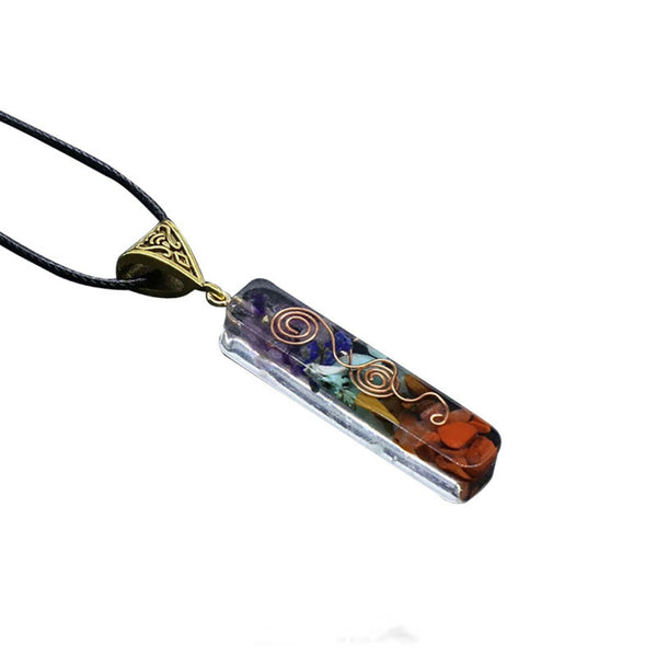 2pcs 7 Stone Necklace Chakra Natural Stone Necklace Yoga Pendant Unisex Pendant