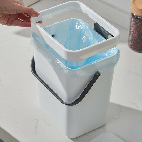 2pcs Wall Mounted Trash Can with Lid | Hanging Kitchen & Bathroom Waste Bin 3L