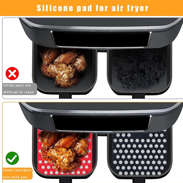 4pcs Reusable Air Fryer Liner Non-Stick Food-Grade Silicone Air Fryer Basket Mat