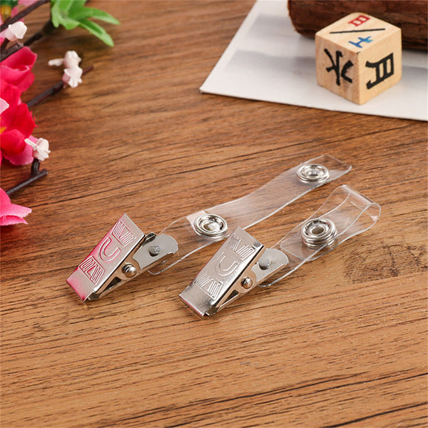 20x Plastic Clear ID Card Holder Badge Lanyard Work Business Pouch Security Clip