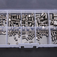 NEW 220Pcs Stainless Steel Allen Head Socket Set Grub Screws Assortment Kit AU