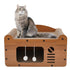 Cat Cardboard House Scratcher Cat Climbing Hideaway Play House with Hanging Ball