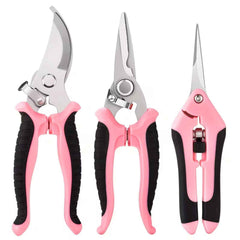 3pcs Stainless Steel Pruning Shears | Heavy-Duty Garden Scissors Set Ergonomic