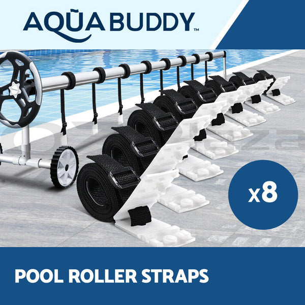 Aquabuddy Pool Cover Roller Attachment Straps Kit 8PCS for Swimming Solar Pool