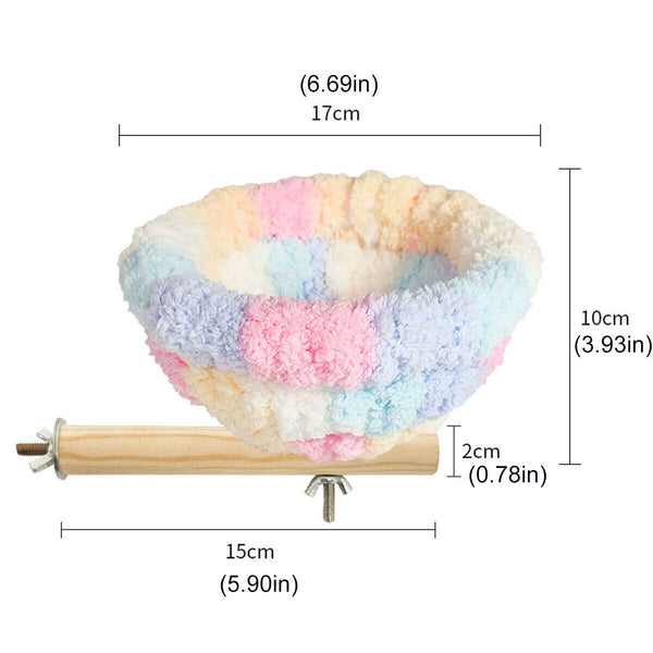 Warm Plush Bird Nest Hanging Cage Bed Parrot Bird House with Perch