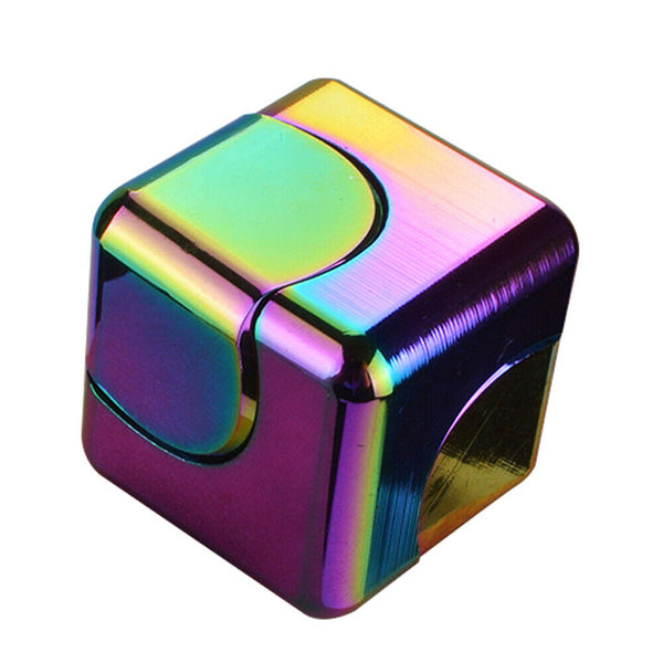 Spinner Square Aluminum Cube EDC Fidget Bearing Tri ADHD Hand Autism Toy