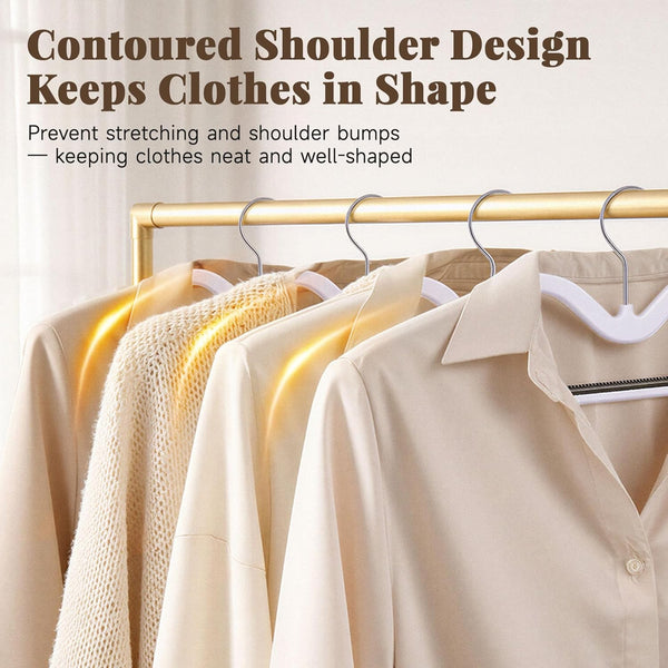 Non-Slip Velvet Clothes Hangers 20-Pack – Space-Saving Short Neck Hangers with 360° Swivel Hook