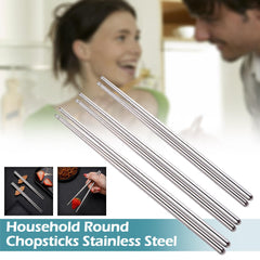 10 Pairs Stainless Steel Chopsticks Asian Japanese Metal Table Cutlery 22.5CM AU