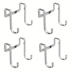 10 Pack Over Cabinet Door Hooks – Stainless Steel Double Hooks for Drawer, Closet, Fence and Storage