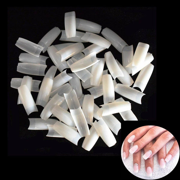 500 Pcs Fake French Nail Tips White Clear Stiletto False Gel Pointy Art Acrylic