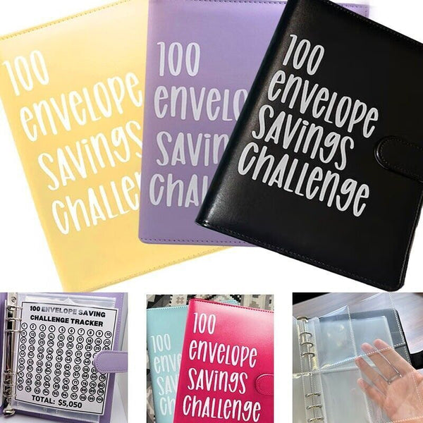 2PCS 100 Envelope Challenge Binder Budget Binder Savings Challenge Planner Book